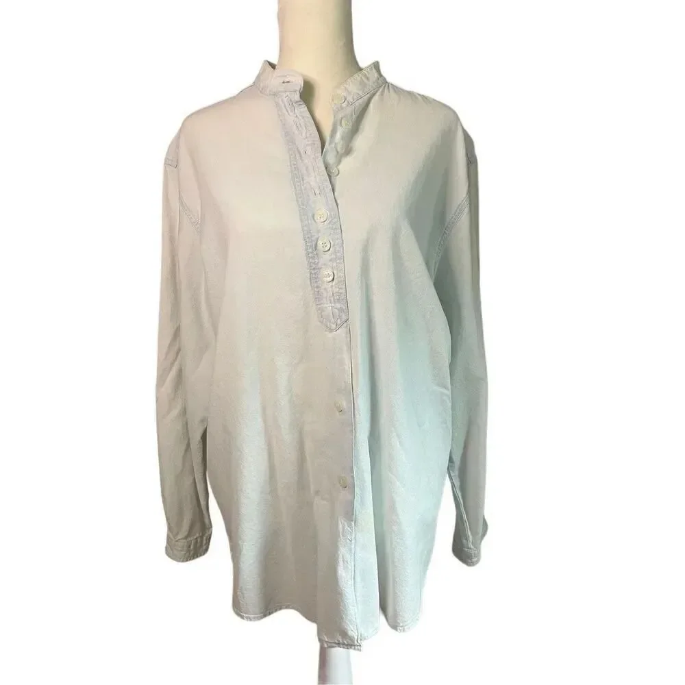 Bill Blass Cotton Long Sleeved Denim Tunic Size Medium